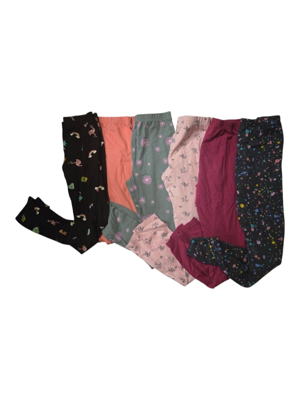 Girls' Assorted Color Leggings - 6-Pack 10/12